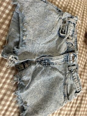 Levi's Light Blue Distressed Denim Jean Shorts